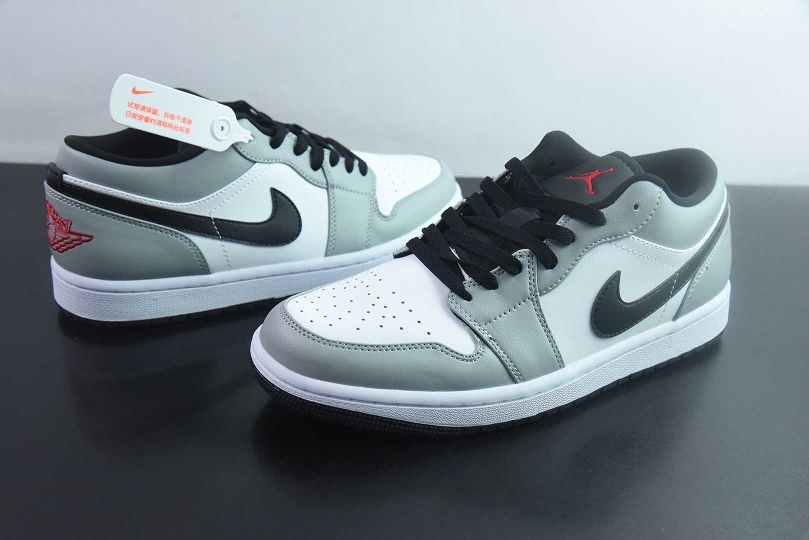 HLE23332035 Nike Air Jordan 1 OG Non Slip Wear Resistant Low Top Retro Basketball Shoes Grey 553558-030